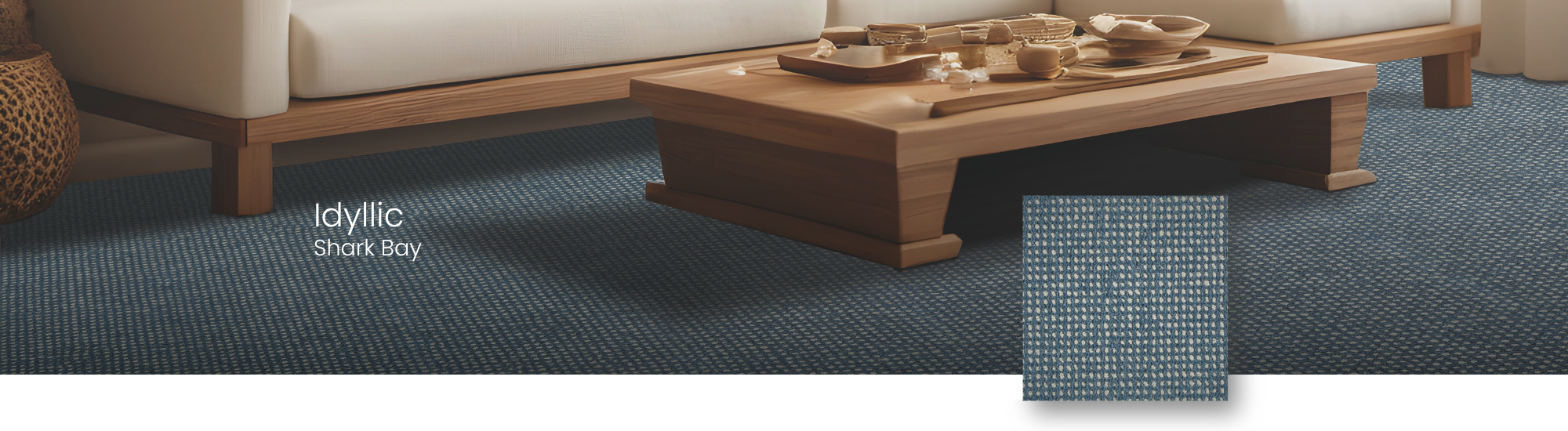 Karastan promotion featuring Shark Bay carpet in a luxury living room