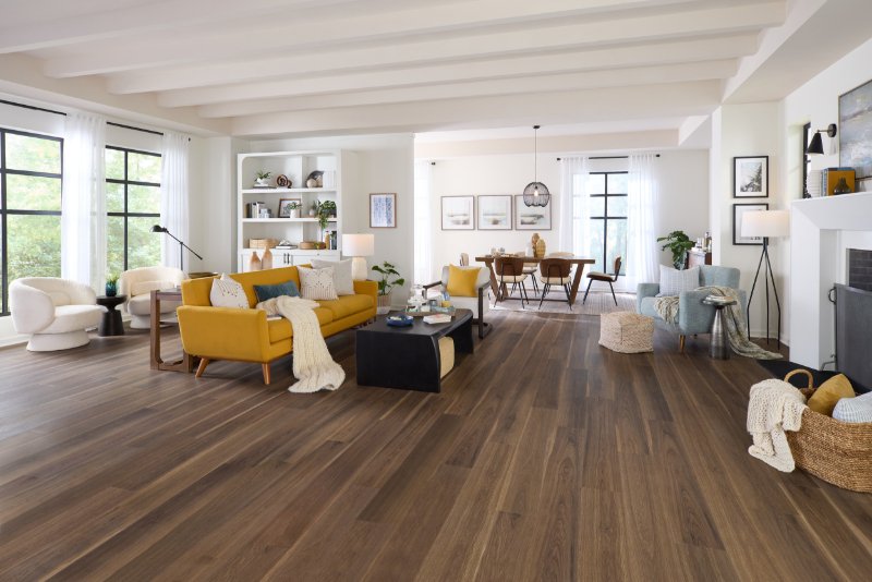 Stylish living room with a Pergo Elements floor